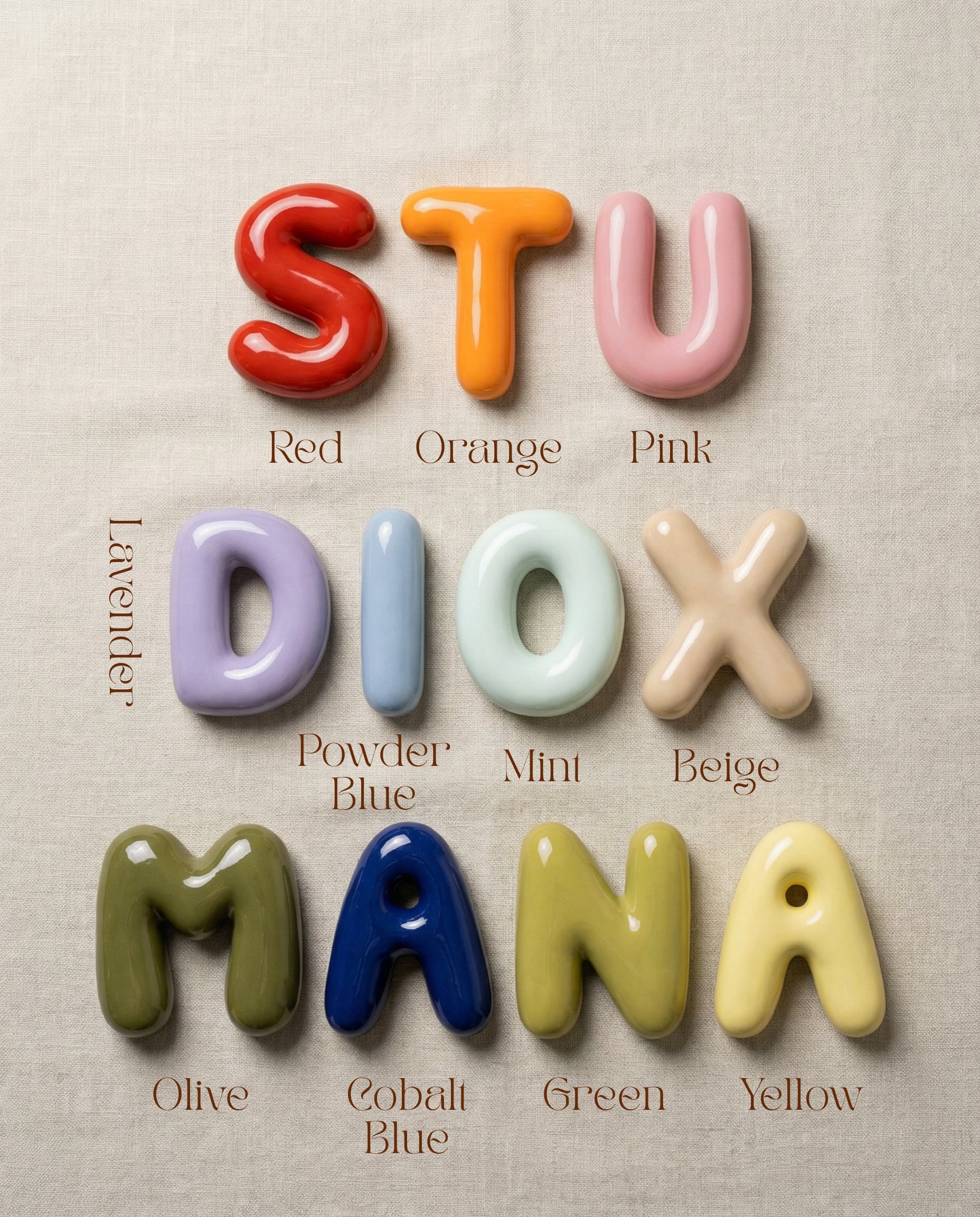 Bubble Ceramic Letters