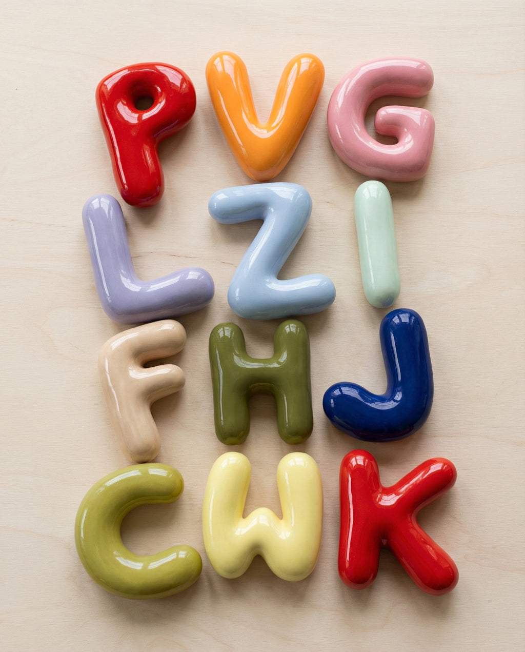 Bubble Keramik Buchstaben